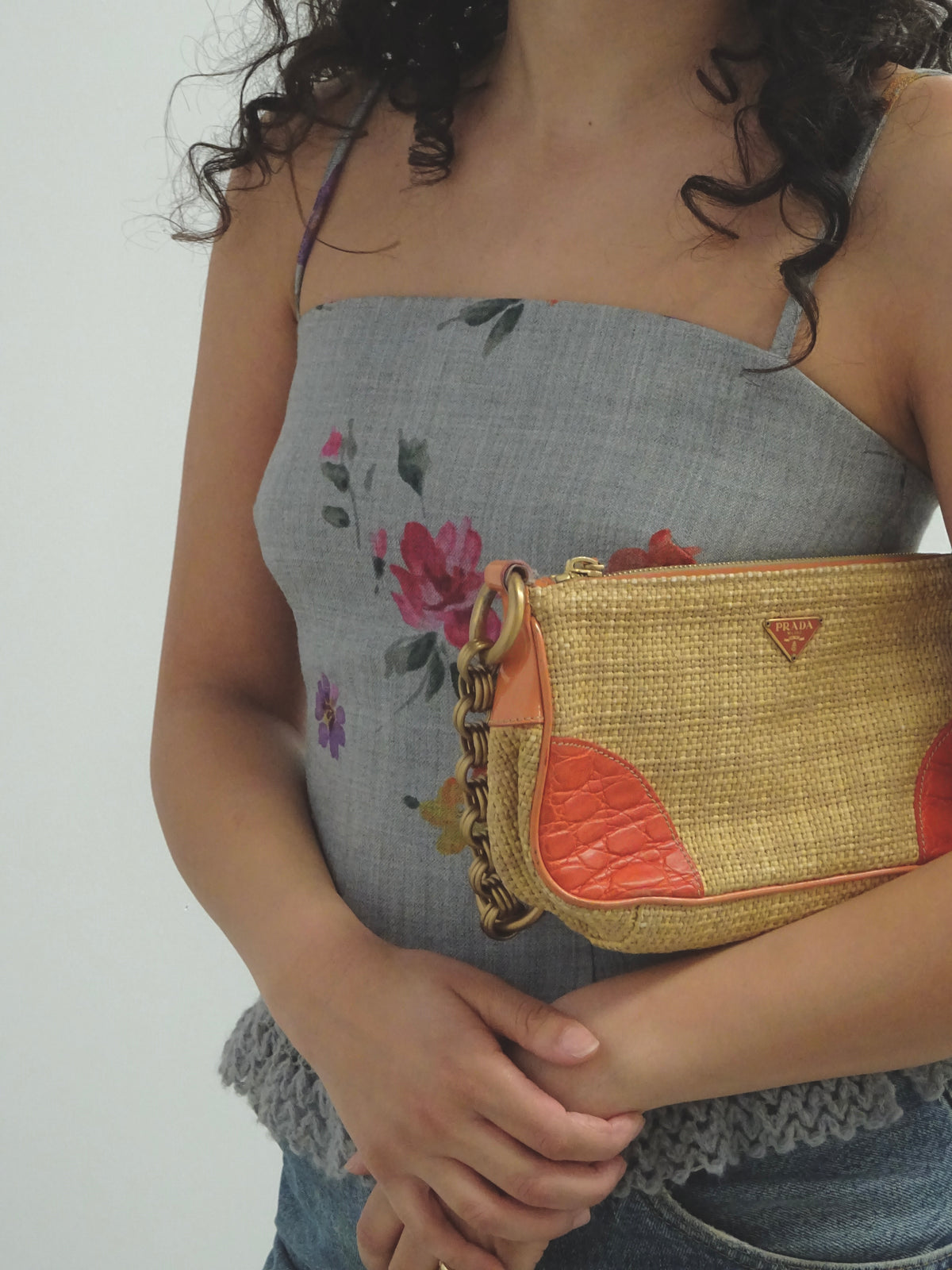Prada Raffia Baguette