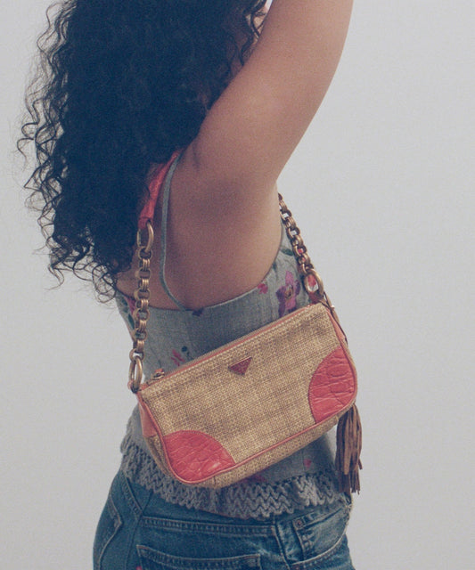 Prada Raffia Baguette