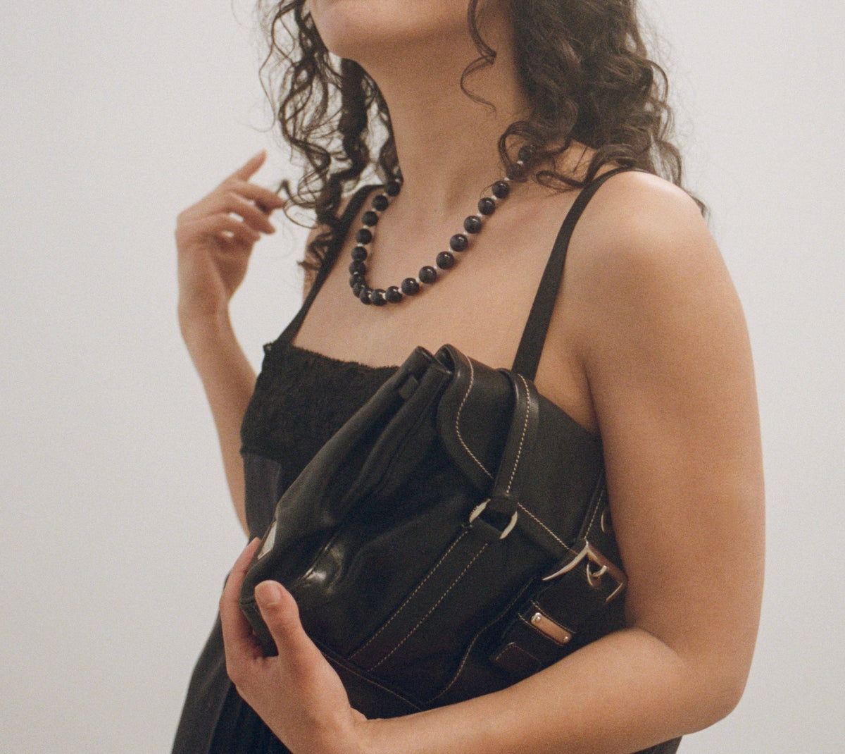 Prada Leather Buckle Shoulder Bag