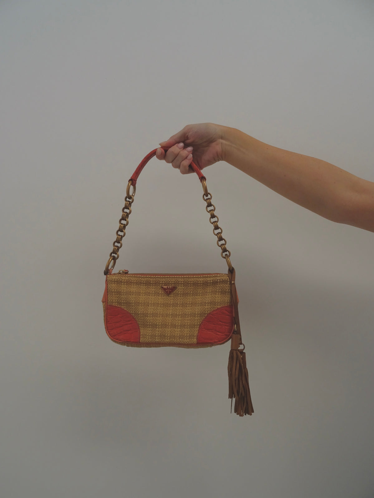 Prada Raffia Baguette