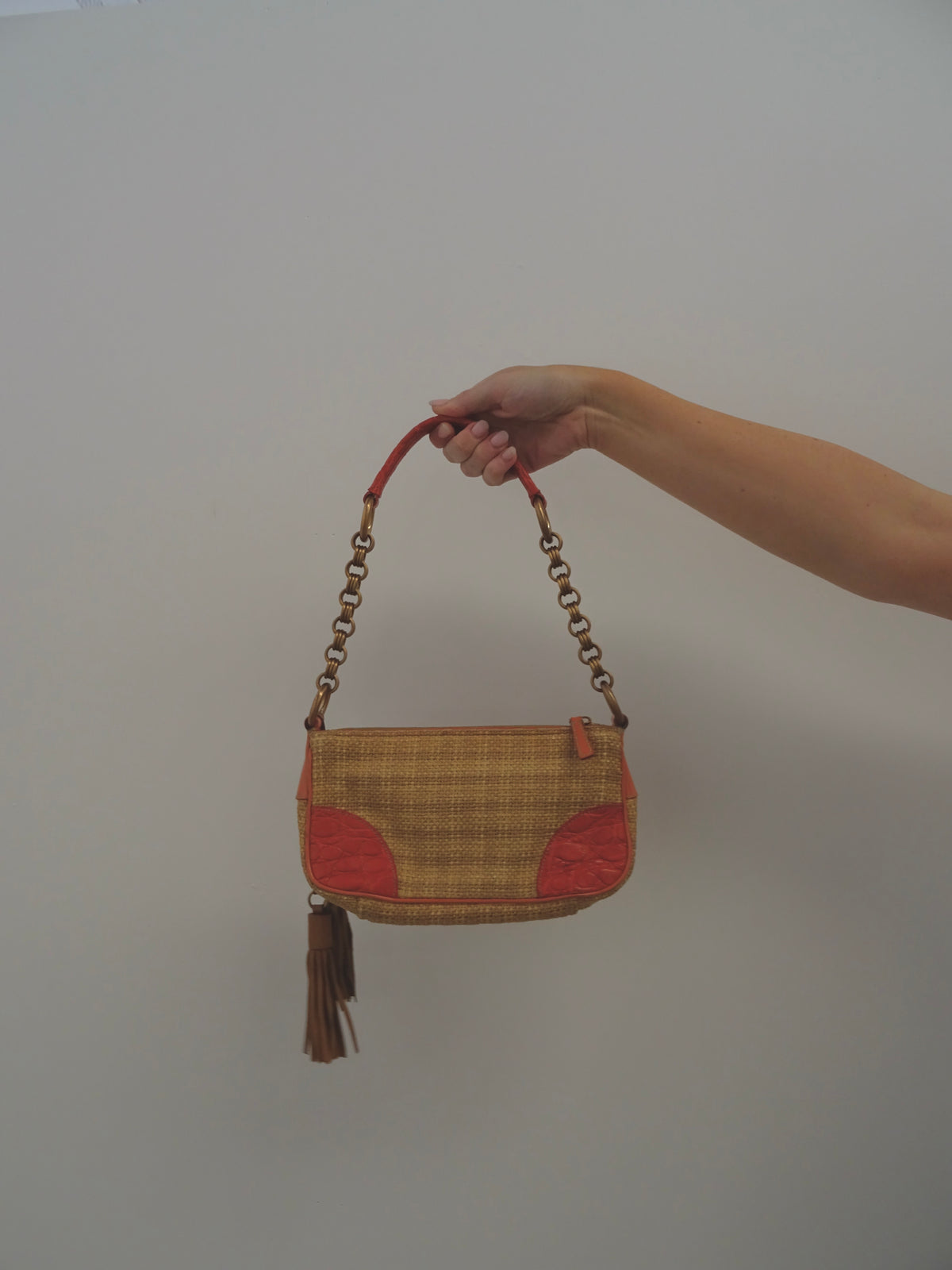 Prada Raffia Baguette